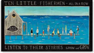 Ten Little Fishermen: Canvas - Folk Art, Norma Finger
