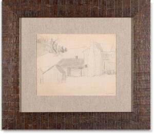 #26 Farm House Yard with Cows - Faulkner Sketches