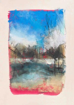 A vivid display of the mid-winter months, capturing a quiet moment with vibrant pink and unforgettable blue pastels.