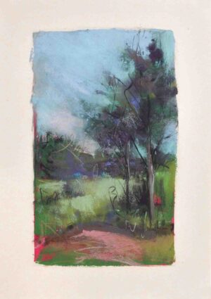 June #25 has a dark, tempestuous palette of black, grey, and stormy blue, as the print portrays a cloudy summer evening.