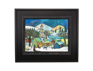 Farm and Church Snow Scene